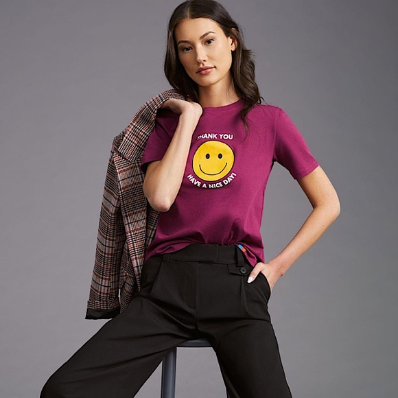 Anthropologie Kule The Modern Take Out Tee in French Plum. Size Small. NWOT. - Picture 4 of 6